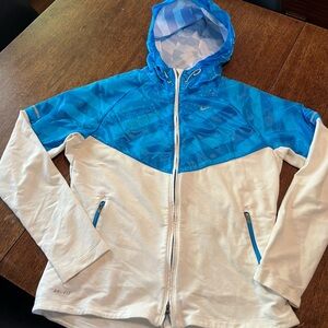 Blue and White Nike Hoodie